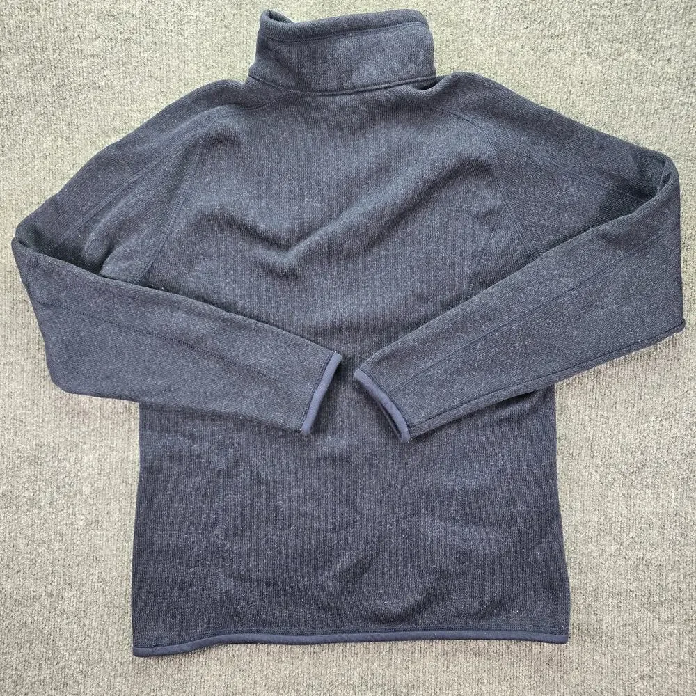 Patagonia Better Sweater 1/4 Zip Pullover Womens Large Navy Blue Fleece Jacket